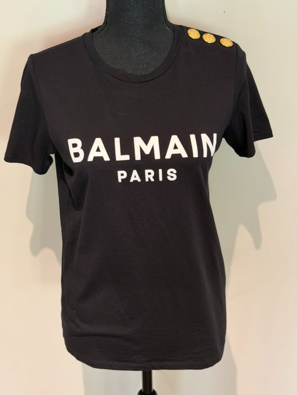 Authentic Balmain Paris Logo T-Shirt Black Size Small Worn Once
